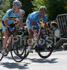 World Champion Paolo Bettini of Italy (R) and Nick Nuyens of Belgium (L) are climbing during Men Elite road races of Road Cycling World Championship in Salzburg, Austria. Men Elite road race was final race of Road Cycling World Championship 2006 and was held in Salzburg, Austria on 24. September 2006.

