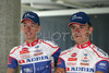 Tomaz Nose and Jure Zrimsek at presentation of cycling team Adria Mobil from Novo Mesto. Presentation of cycling team Adria Mobil from Novo Mesto was held in Ljubljana at ACH d.d. company on Monday 12th of March 2007.
