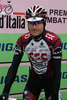 David Zabriskie of Team CSC before the start stage 16 of Giro d Italia 2007. Stage 16 in length of 189km lead cyclists from Agordo - Dolomiti Stars, Italy to Lienz, Austria, and was held on 29th of May 2007.
