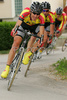 Mitja Mahoric of Perutnina Ptuj leading peloton through streets of Sencur, Slovenia during Grand prix of Sencur. Race in Sencur, Slovenia was held on 27th of April 2007.
