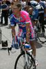 Damiano Cunego of Lampre - Fondital before start of the stage 17 of Giro d Italia 2007. Stage 17 in length of 142km lead cyclists from Lienz, Austria to Monte Zoncolan, Italy, and was held on 30th of May 2007.
