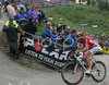 Massimo Codol of Acqua e Sapone & Caffe Mokambo at last climb of the stage 17 of Giro d Italia 2007. Stage 17 in length of 142km lead cyclists from Lienz, Austria to Monte Zoncolan, Italy, and was held on 30th of May 2007.
