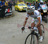 Paolo Bettini of Quick Step Inergetic at last climb of the stage 17 of Giro d Italia 2007. Stage 17 in length of 142km lead cyclists from Lienz, Austria to Monte Zoncolan, Italy, and was held on 30th of May 2007.

