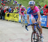 Gorazd Stangelj of Lampre Fondital at last climb of the stage 17 of Giro d Italia 2007. Stage 17 in length of 142km lead cyclists from Lienz, Austria to Monte Zoncolan, Italy, and was held on 30th of May 2007.
