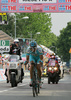 Maxim Gourov of Astana leading first group of riders in first lap through Riese Pio X, Italy riding during the stage 18 of Giro d Italia 2007. Stage 18 in length of 208km lead cyclists from Udine, Italy to Riese Pio X, Italy, and was held on 31st of May 2007..
