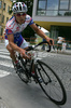 Miha Svab of Adria Mobil riding through streets of Kranj, Slovenia during road cycling race Around Kranj 2007. Race in lenght of  87.5km (25 laps) in Kranj, Slovenia was held on 3rd of April 2007.
