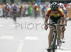 Matija Kvasina of Perutnina Ptuj riding through streets of Kranj, Slovenia during road cycling race Around Kranj 2007. Race in lenght of  87.5km (25 laps) in Kranj, Slovenia was held on 3rd of April 2007.
