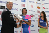 Fabio Baldato of Lampre - Fondital is receiving present for his 39th birthday before start of second stage of Tour de Slovenie 2007. Second stage in lenght of 163km lead cyclists from Sentjernej, Slovenia to Ljubljana, Slovenia, where finish line was in Ljubljana castle.
