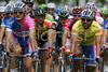 Danilo Napolitano of Lampre-Fondital (R) and his teammate Gorazd Stangelj (L) riding in peloton during second stage of Tour de Slovenie 2007. Second stage in lenght of 163km lead cyclists from Sentjernej, Slovenia to Ljubljana, Slovenia, where finish line was in Ljubljana castle.
