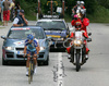 Robert Vrecer of Radenska Powerbar came first to Ljubelj, Slovenia (Cat. 1 hill) followed by Luigi Sestili of Aurum Hotels during third stage of Tour de Slovenie 2007. Third stage in lenght of 168km lead cyclists from Medvode, Slovenia to Villach, Austria.
