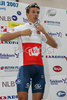 Leopold Konig of PSK Whirpool Hradec Kralove in white jersey after third stage of Tour de Slovenie 2007. Third stage in lenght of 168km lead cyclists from Medvode, Slovenia to Villach, Austria.
