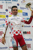 Luigi Sestili of Aurum Hotels in red dot jersey after third stage of Tour de Slovenie 2007. Third stage in lenght of 168km lead cyclists from Medvode, Slovenia to Villach, Austria.
