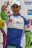 Vincenzo Nibali of Liquigas in blue jersey after fourth stage of Tour de Slovenie 2007. Fourth stage in lenght of 160km lead cyclists from Kranjska Gora, Slovenia to top of Tour de Slovenia, 1611 meters high pass Vrsic, Slovenia.
