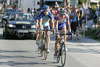 Tomaz Nose of Adria Mobil (front), followed by Matej Gnezda of Radenska Powerbar (back) during Road cycling National championships. Road cycling National championship was held in Polhov Gradec, Slovenija on 1st of July 2007.

