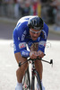 Tom Boonen of Quickstep-Innergetic pushing hard in Prologue of Tour de France 2007. Grand depart in London as start of Tour de France 2007 was called was held on 7th of July 2007 in London, Great Britain. Prologue in lenght of 7.9km was winding through streets of London downtown.
