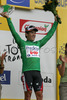 Robbie McEwen of Predictor-Lotto celebrating his green jersey of best sprinter after first stage of Tour de France 2007. Grand depart in London, as start of Tour de France 2007 was called, was held on 7th and 8th of July 2007 in London, Great Britain. First stage in lenght of 203.5km was held on 8th of July 2007, and was leading riders from London, Great Britain to Canterbury, Great Britain.
