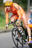 Winner Lars Boom of Netherland riding in Men U23 Time trial race of UCI Road Cycling World Championships. Men U23 Time trial race was held on 26th of September 2007 in Stuttgart, Germany.

