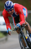 6th placed Edvald Boasson Hagen of Norway riding in Men U23 Time trial race of UCI Road Cycling World Championships. Men U23 Time trial race was held on 26th of September 2007 in Stuttgart, Germany.
