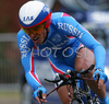 Second placed Mikhail Ignatiev of Russia riding in Men U23 Time trial race of UCI Road Cycling World Championships. Men U23 Time trial race was held on 26th of September 2007 in Stuttgart, Germany.
