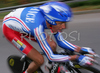 Third placed Jerome Coppel of France riding in Men U23 Time trial race of UCI Road Cycling World Championships. Men U23 Time trial race was held on 26th of September 2007 in Stuttgart, Germany.

