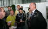 President of Germany Cycling Federation Mr. Rudolf Scharping talking with journalists about decision of Stuttgart court allowing current World Champion Paolo Bettini of Italy to start on Sundays road race.  <br> Improvised press conference was held in press center after official training session before Saturdays and Sundays road races of UCI Road Cycling World Championships. Official training on streets supposedly closed for traffic, was held on 28th of September 2007 in Stuttgart, Germany.
