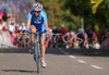 Tatiana Guderzo of Italy riding infront of the peloton during Women Elite road races of UCI Road Cycling World Championships. Women Elite road race World Championships was held on 29th of September 2007 in Stuttgart, Germany.
