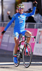 Winner Marta Bastianelli of Italy celebrating her victory when crossing finish line of Women Elite road races of UCI Road Cycling World Championships. Women Elite road race World Championships was held on 29th of September 2007 in Stuttgart, Germany.
