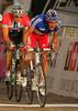 Jerome Coppel of France chasing leading group when entering last lap of Men U23 road races of UCI Road Cycling World Championships. Men U23 road race World Championships was held on 29th of September 2007 in Stuttgart, Germany.
