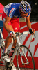Jerome Coppel of France chasing leading group when entering last lap of Men U23 road races of UCI Road Cycling World Championships. Men U23 road race World Championships was held on 29th of September 2007 in Stuttgart, Germany.
