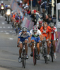 Simon Spilak of Slovenia riding in escape group when entering last lap of Men U23 road races of UCI Road Cycling World Championships. Men U23 road race World Championships was held on 29th of September 2007 in Stuttgart, Germany.
