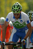 Matej Mugerli of Slovenia riding during Men Elite road race of UCI Road Cycling World Championships. Men Elite road race World Championships was held on 30th of September 2007 in Stuttgart, Germany.
