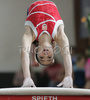 Naoual Chahdi of Netherland during exercise on vault at Siska Gym International 2006 competition. Finals of Siska Gym International 2006 competition for women on vault, bars, beam and floor were held in Sport Center Gib in Ljubljana, Slovenia on 5th of November 2006.
