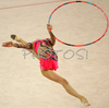 Aliya Yussupova of Kazakhstan performing during her exercise with hoop in Rhythmic gymnastics World Cup 2007. 9th Slovene Challenge Tournament in Rhythmic gymnastics and World Cup in Rhythmic gymnastics was held in Ljubljana, Slovenia on 26th of August 2007.
