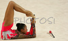 Alya Garayeva of Azerbeidzan performing during her exercise with clubs in Rhythmic gymnastics World Cup 2007. 9th Slovene Challenge Tournament in Rhythmic gymnastics and World Cup in Rhythmic gymnastics was held in Ljubljana, Slovenia on 26th of August 2007.
