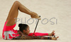 Alya Garayeva of Azerbeidzan performing during her exercise with clubs in Rhythmic gymnastics World Cup 2007. 9th Slovene Challenge Tournament in Rhythmic gymnastics and World Cup in Rhythmic gymnastics was held in Ljubljana, Slovenia on 26th of August 2007.
