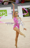 Inna Zhukava of Belarus performing during her exercise with ribbon in Rhythmic gymnastics World Cup 2007. 9th Slovene Challenge Tournament in Rhythmic gymnastics and World Cup in Rhythmic gymnastics was held in Ljubljana, Slovenia on 26th of August 2007.

