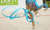 Vera Sesina of Russia performing during her exercise with ribbon in Rhythmic gymnastics World Cup 2007. 9th Slovene Challenge Tournament in Rhythmic gymnastics and World Cup in Rhythmic gymnastics was held in Ljubljana, Slovenia on 26th of August 2007.
