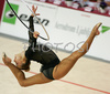 Nataliia Godunko of Ukrain performing during her exercise with hoop in Rhythmic gymnastics World Cup 2007. 9th Slovene Challenge Tournament in Rhythmic gymnastics and World Cup in Rhythmic gymnastics was held in Ljubljana, Slovenia on 26th of August 2007.
