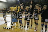 Players of Krim Mercator celebrating their victory after end of play time in Women Handball Championships League match between Krim Mercator and Cem. la Union-Ribarroja. Krim Mercator, Ljubljana, Slovenia was hosting match of 6th round of Women Handball Championships League against Cem. la Union-Ribarroja, Alaquas, Spain, in Tivoli Arena on 24th of February 2007. Match was won by Krim Mercator with result 34:28.

