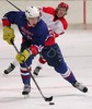 Anze Kopitar of Slovenia attacking during ice hockey match between Slovenia and Denmark on Ice Hockey World Championship Division I, Group A. Denmark won with 3:2, which gives them good chances for winning tournament and qualifying for Elite Division.
