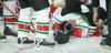 Tamas Groschl (no.13) of Hungary laying injured on ice during match of IIHF Division 1 World championships between Slovenia and Hungary. Match was won by Slovenia who defeated Hungary with 4:1. Match was played in Tivoli Arena in Ljubljana, Slovenia on 16th of April 2007.
