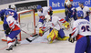 Marcel Rodman (no.22) of Slovenia trying to score during match of IIHF Division 1 World championships between Slovenia and Great Britain. Match was won by Slovenia who defeated Great Britain with 4:0. Match was played in Tivoli Arena in Ljubljana, Slovenia on 18th of April 2007.
