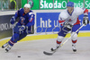 Tomaz Razingar (no.9) of Slovenia (L) and David Phillips (no.11) of Great Britain (R) during match of IIHF Division 1 World championships between Slovenia and Great Britain. Match was won by Slovenia who defeated Great Britain with 4:0. Match was played in Tivoli Arena in Ljubljana, Slovenia on 18th of April 2007.
