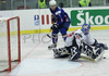 Anze Kopitar (no.11) of Slovenia (L) infront of Goalie Naoya Kikuchi (no.29) of Japan (R) during match of IIHF Division 1 World championships between Slovenia and Japan. Match was won by Slovenia who defeated Japan with 7:1. Match was played in Tivoli Arena in Ljubljana, Slovenia on 19th of April 2007.
