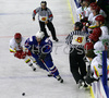 David Rodman (no.12) of Slovenia (M) attacking  during match of IIHF Division 1 World championships between Slovenia and Lithuania. Match was won by Slovenia who defeated Lithuania with 4:2. Match was played in Tivoli Arena in Ljubljana, Slovenia on 21. of April 2007.
