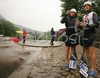 Simon Hocevar (L) and his teammate Aljaz Kulovec (R) studying their C-2 race course before first run of International Kayak and Canoe race in Tacen, Slovenia. Race in Tacen, Slovenia was held on 2nd of June 2007 and was also one of 3 qualification races for Slovene National World cup team for season 2007.
