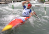 Matic Tercelj of Slovenia (Ljubljana) paddling during first run of second International kayak and canoe slalom race Tacen 2006 in Tacen, Slovenia. Races of International kayak and canoe slalom Tacen 2006 also counted as third and fourth qualification race for Slovene whitewater kayak and canoe World cup team.

