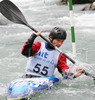 Miha Terdic of Slovenia (Tacen KD Slovenica) paddling during first run of second International kayak and canoe slalom race Tacen 2006 in Tacen, Slovenia. Races of International kayak and canoe slalom Tacen 2006 also counted as third and fourth qualification race for Slovene whitewater kayak and canoe World cup team.
