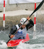 Daniele Molmenti of Italy paddling during first run of second International kayak and canoe slalom race Tacen 2006 in Tacen, Slovenia. Races of International kayak and canoe slalom Tacen 2006 also counted as third and fourth qualification race for Slovene whitewater kayak and canoe World cup team.
