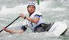Marcel Zver of Slovenia (KK Simon) paddling during first run of second International kayak and canoe slalom race Tacen 2006 in Tacen, Slovenia. Races of International kayak and canoe slalom Tacen 2006 also counted as third and fourth qualification race for Slovene whitewater kayak and canoe World cup team.
